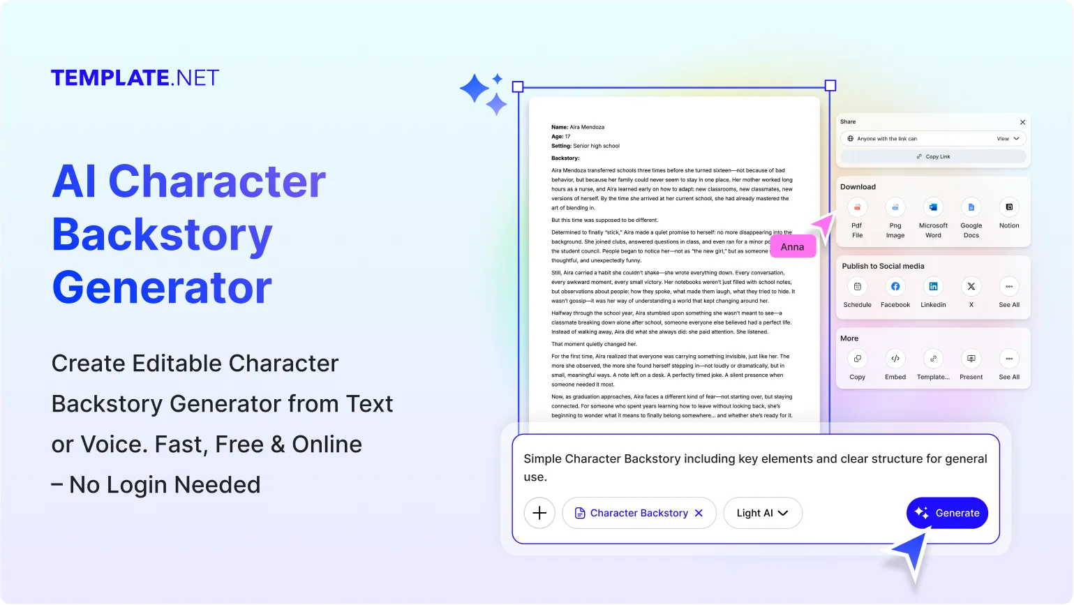 Free AI Character Backstory Generator, Create Character Backstory Writer Online